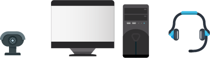 Desktop Computer + Camera + Headset