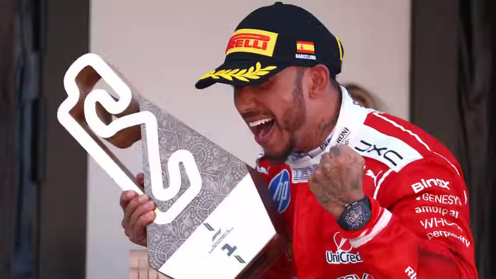 Hamilton logra una brillante victoria para Ferrari en el G.P. de Cataluña