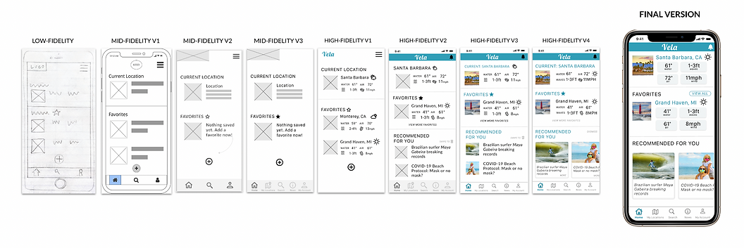 homepage iterations