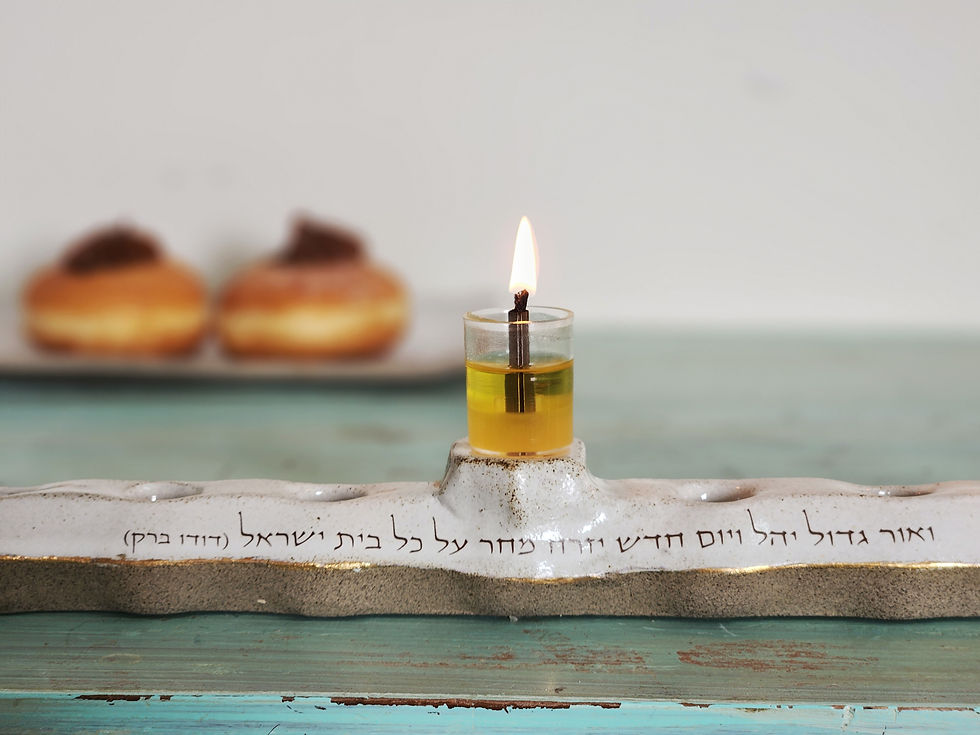 תמונה ממוזערת: חנוכיית יונת תקווה משושה שמן
