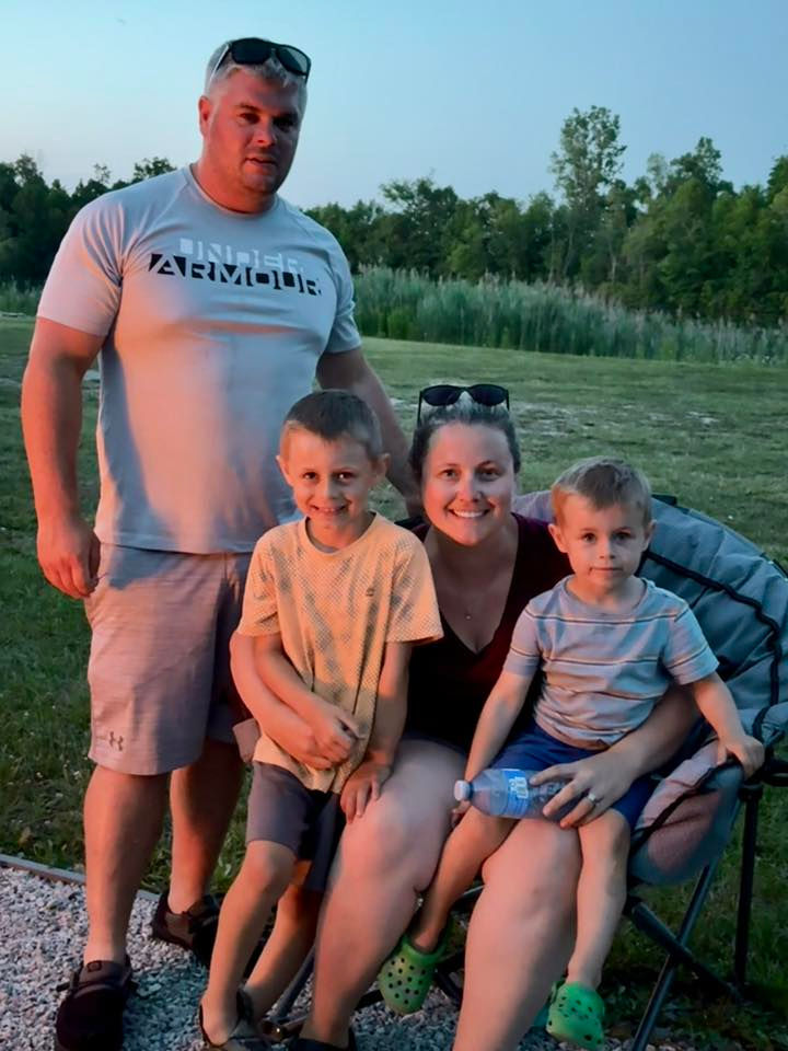 Caradoc Hearing co-owner Shannon Mitchell and her family, (L-R) Tyler, Trenton, and Tripp.