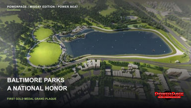 An aerial planning illustration of Druid Lake shows proposed paths, planted areas and open spaces around the lake.