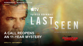 Patrick Brammall beside the Last Seen title and a distant figure in Apple TV key art