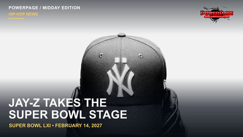 Black-and-white promotional portrait of Jay-Z wearing a New York Yankees cap and black jacket.