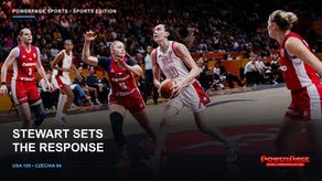 Breanna Stewart attacks the basket against Czechia in Berlin.