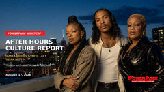 PowerPage Nightcap cover featuring Jamila Woods, Steve Lacy, and Ultra Naté against a Baltimore skyline, dated August 17, 2026.