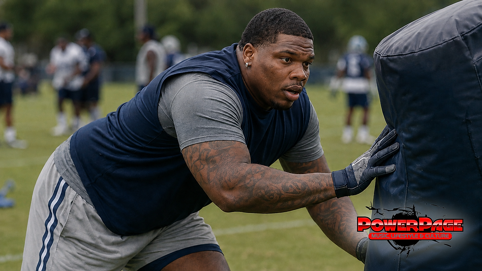 Quinnen Williams at a realistic football practice after agreeing to a Dallas extension.