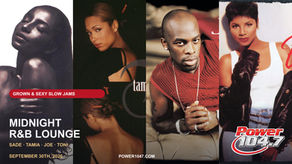 Album artwork featuring Sade, Tamia, Joe and Toni Braxton forms a four-part Slow Jams cover.