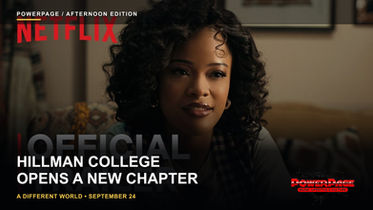 Maleah Joi Moon as Deborah Wayne looks toward the camera in an official A Different World trailer scene
