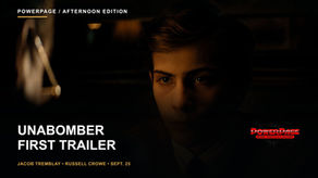 Jacob Tremblay sits in a dim room with his complete head and shoulders visible in UNABOMBER