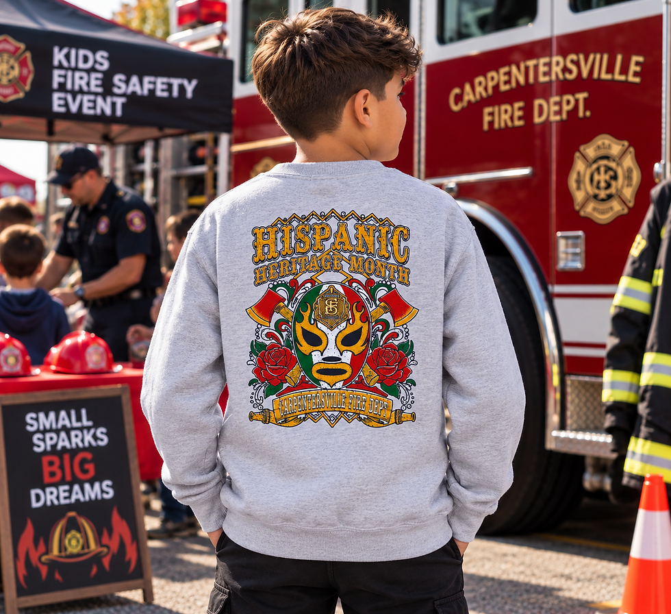 Thumbnail: Youth Sweaters "C-ville FD Hispanic Heritage"