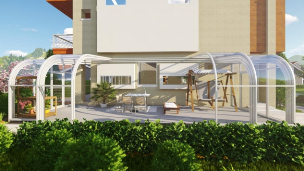 Custom Curved Lean-To Sunroom