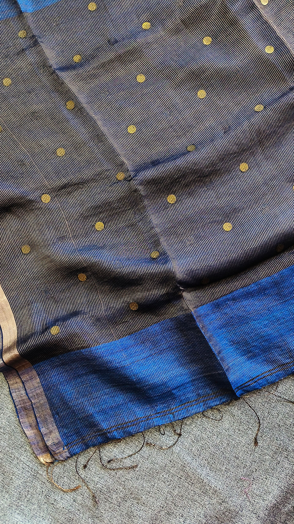 Thumbnail: Tissue Gini Matka Silk Saree Blue