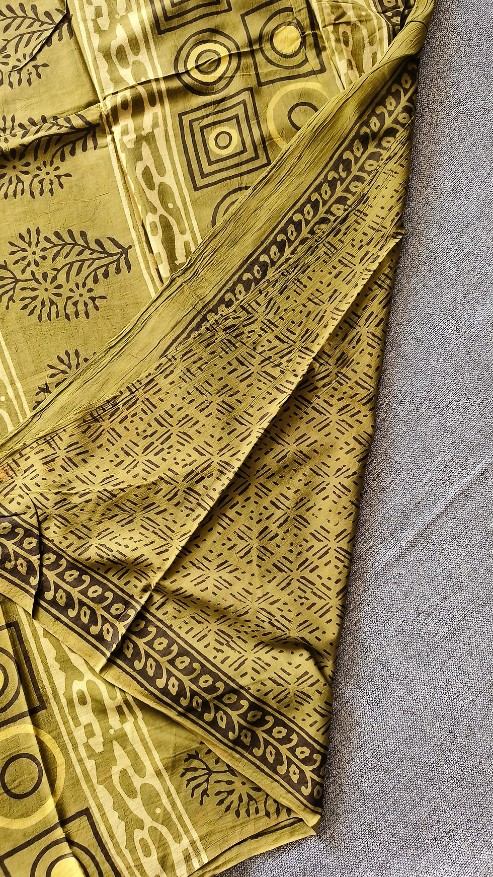 Thumbnail: Blouse piece with hand block printed cotton saree