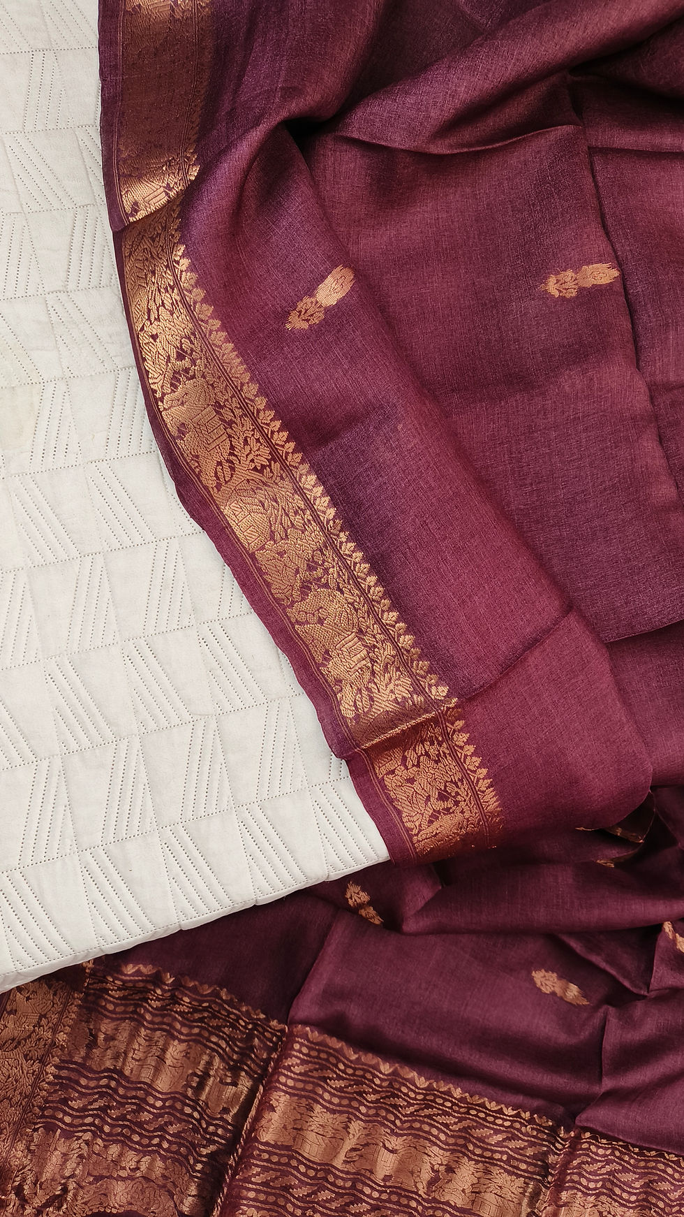 Thumbnail: Tussar Silk Banarasi Saree Border
