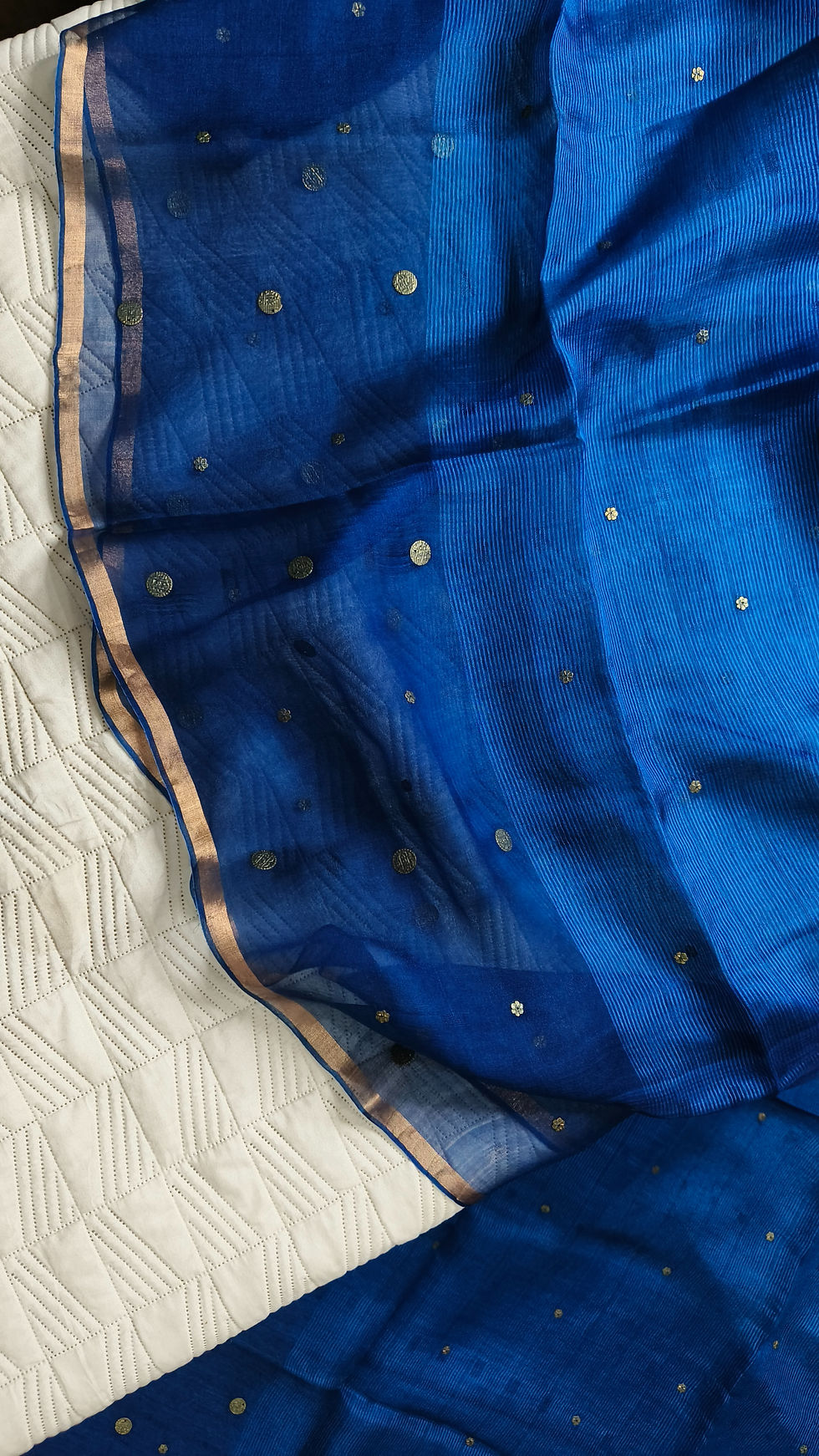 Indigo Muslin Silk Jamdani Saree