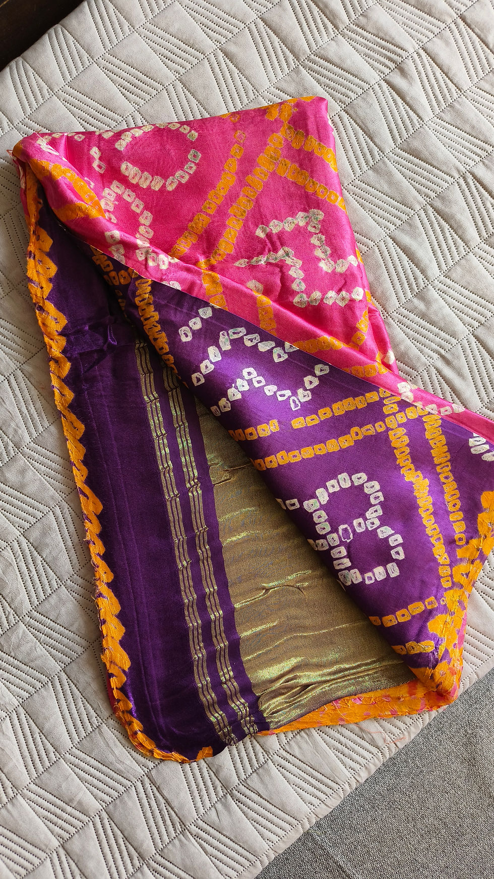 tie and dye designer bandhani saree