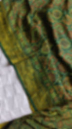 Pure ajrakh dola silk saree handblock print naturaly dye and nakshi pallu