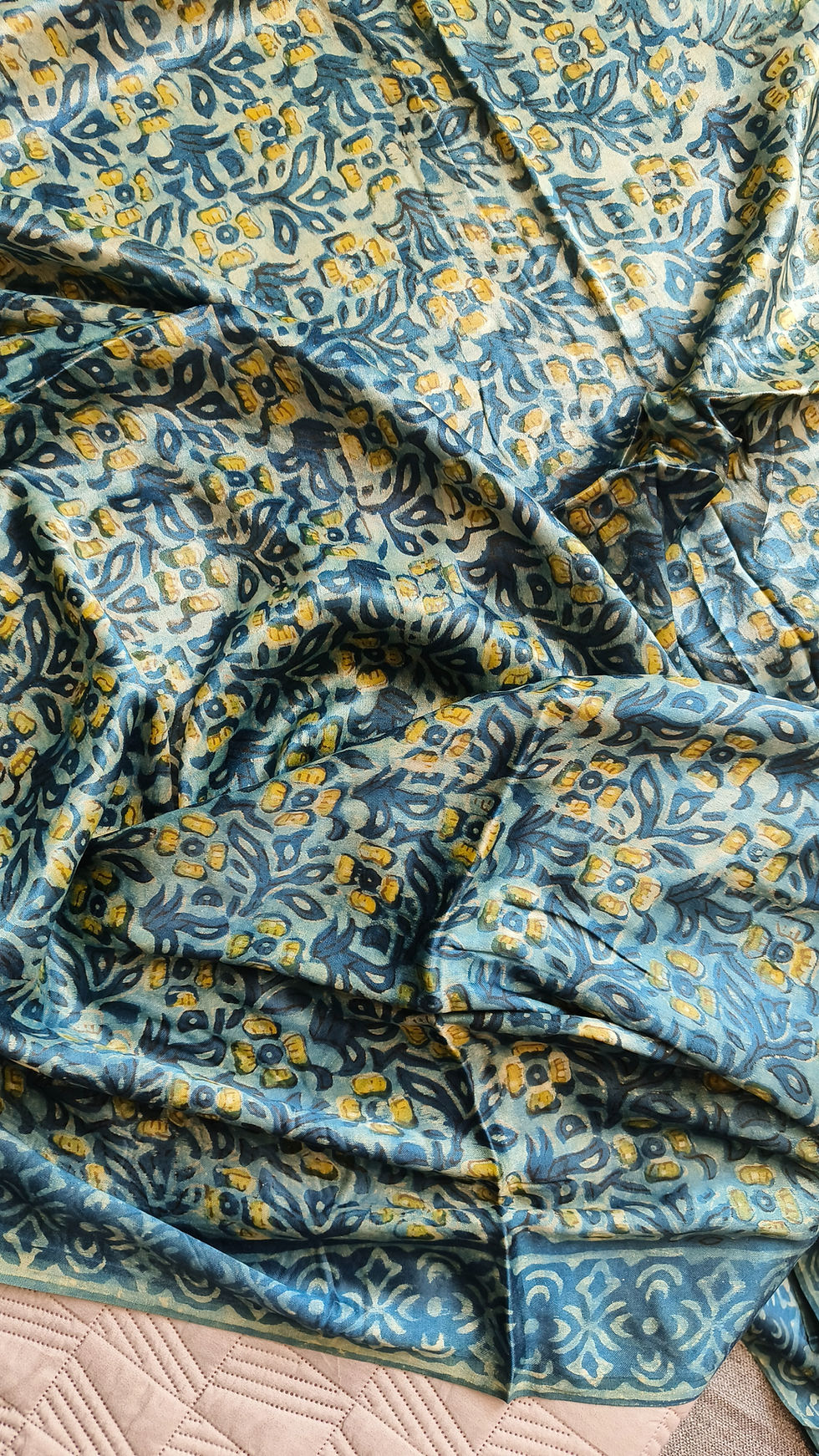 Thumbnail: Vanaspati Hand block printed saree