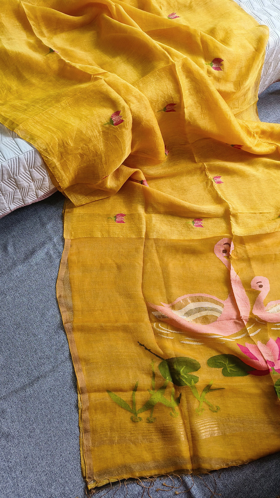Haldi Saree Silk Linen