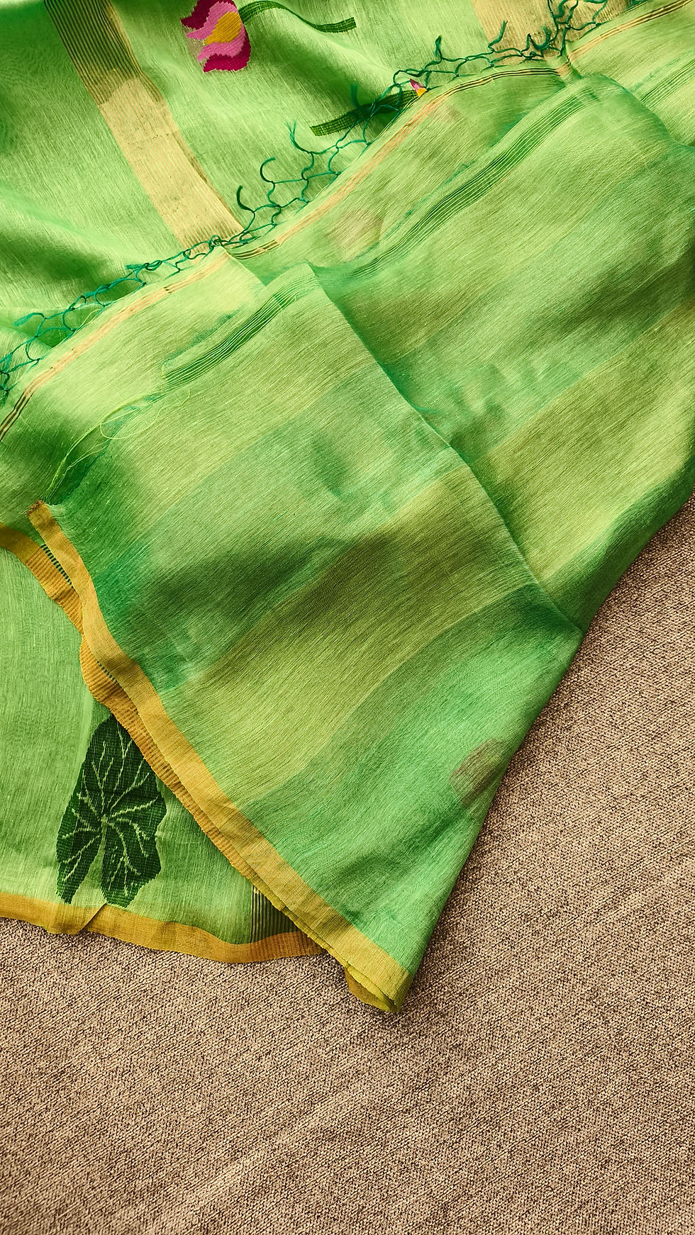 Thumbnail: Silk Linen Saree LotusByTheLake13