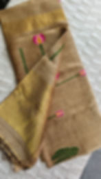 Lotus By The Lake Silk Linen Jamdani Saree