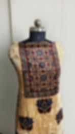 Ajrakh Velvet Kurta Fabric