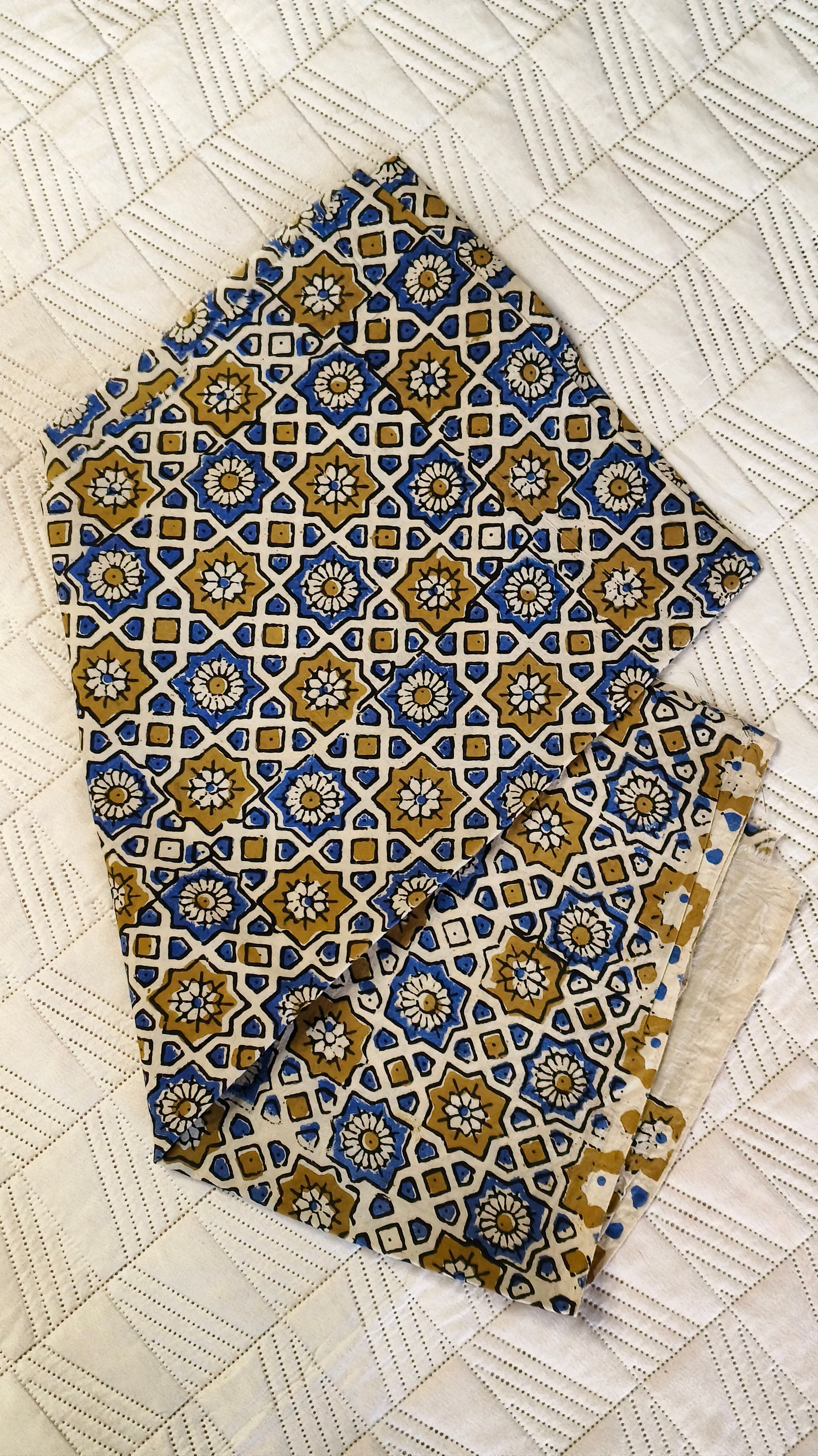 Hand Block Printed One Meter Blouse Fabric