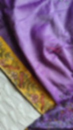Designer Semi Tussar Silk Saree with Kantha hand embroidery featuring bird motifs