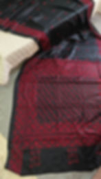 Black and Red Kutch work handcrafted silk saree