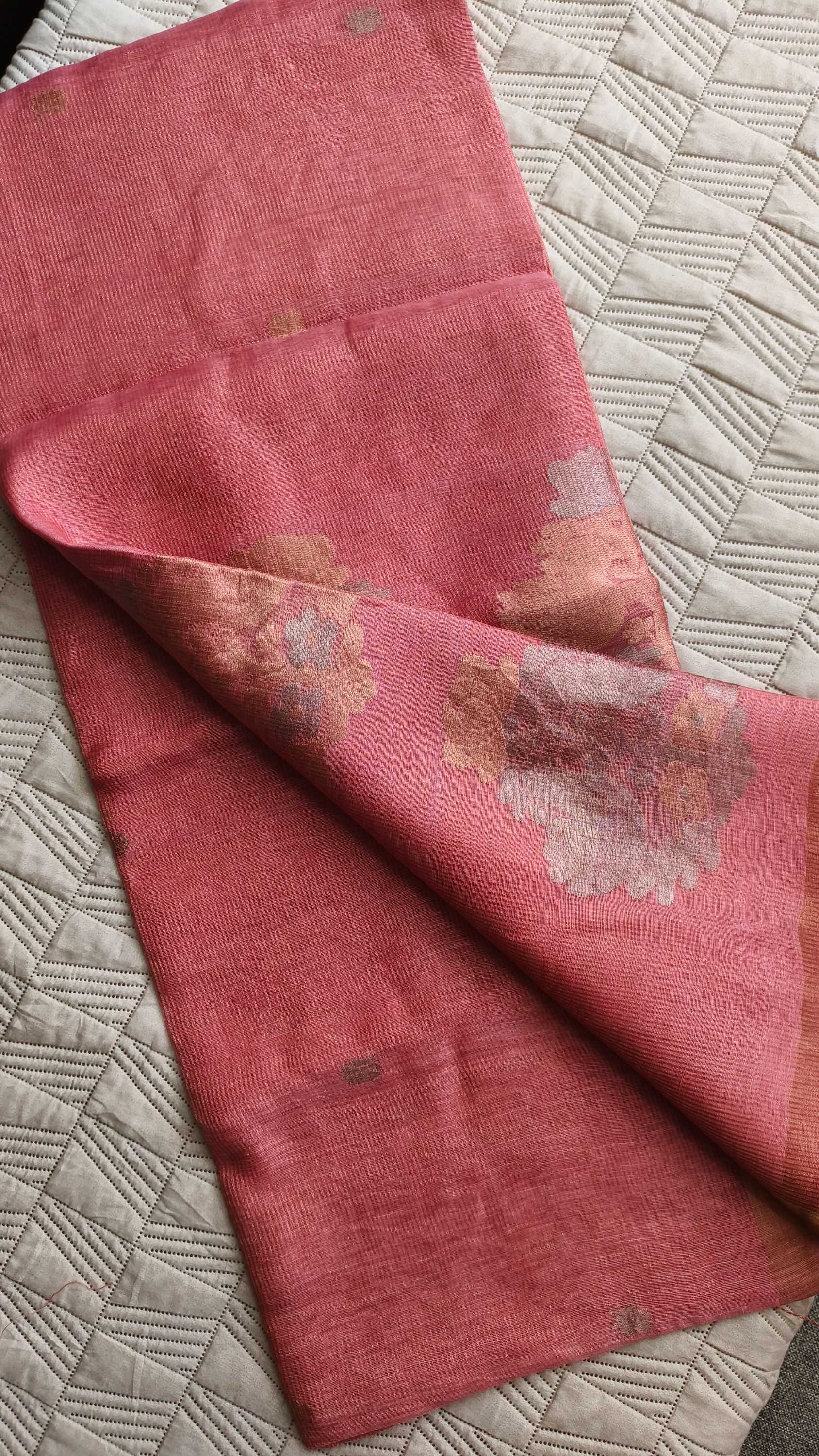 Handloom Tissue Silk Linen Saree