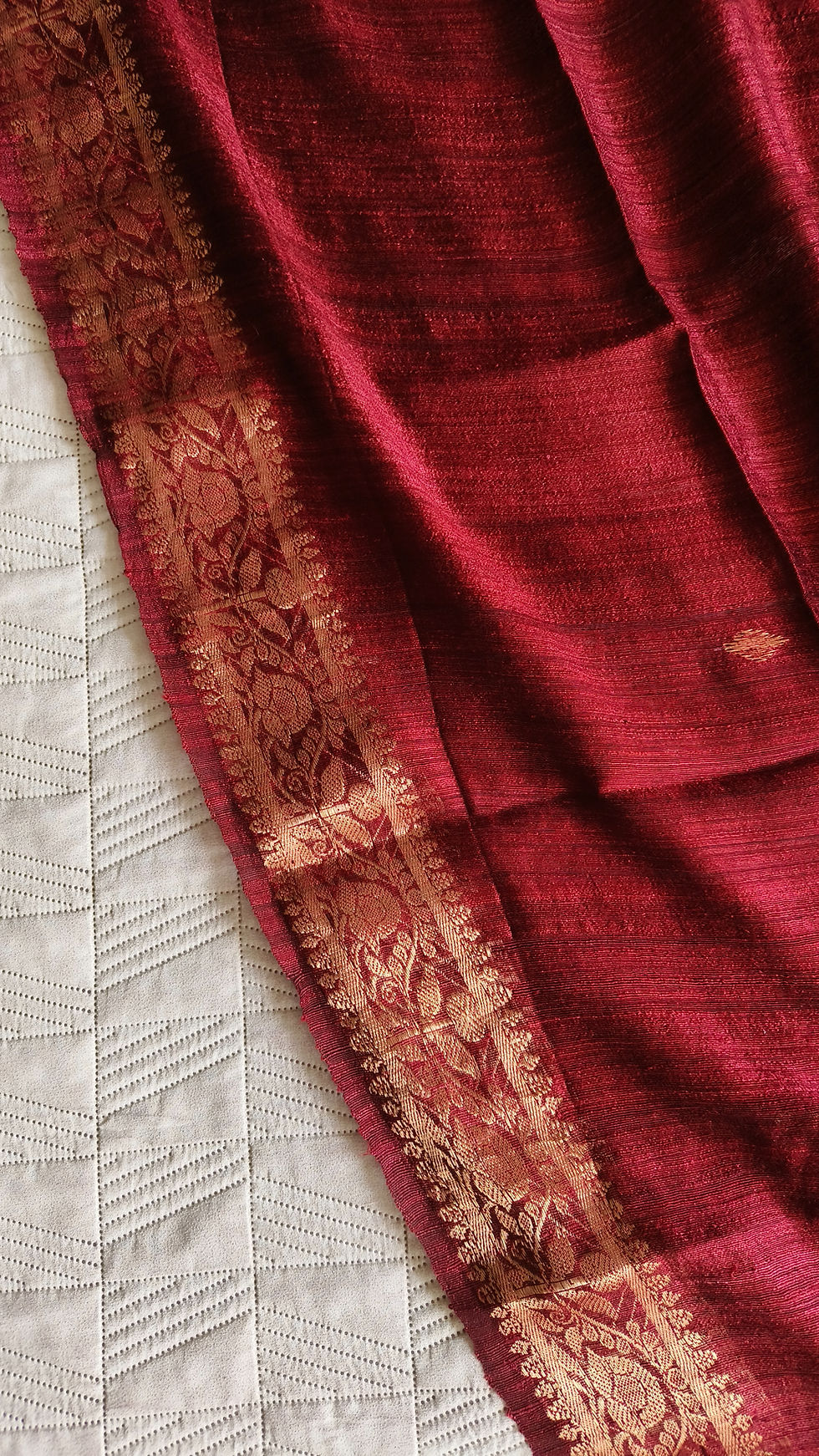 Thumbnail: Matka Silk Banarasi Saree BrickMaroon