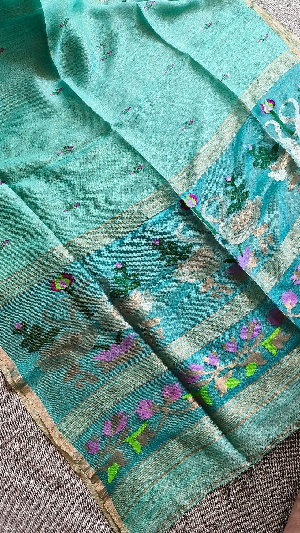 Silk Linen Jamdani Saree
