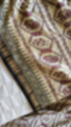 dabu and bagru handblock printed maheshwari silk cotton saree for office wear