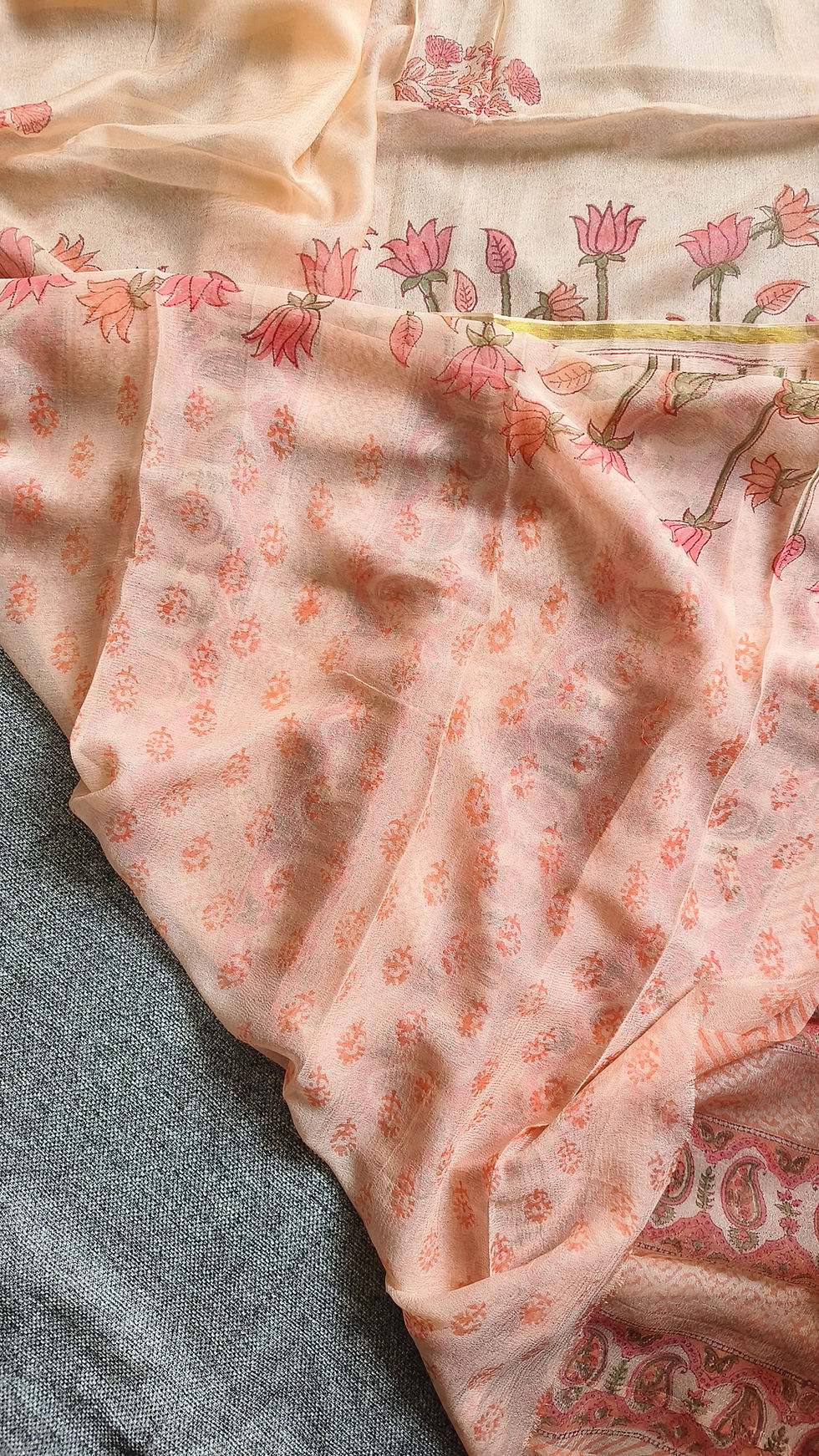 Thumbnail: Handblock printed summer saree