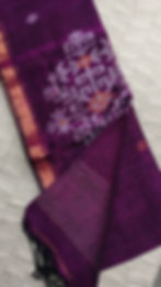 Handwoven Linen Jamdani Saree for Summer office wear