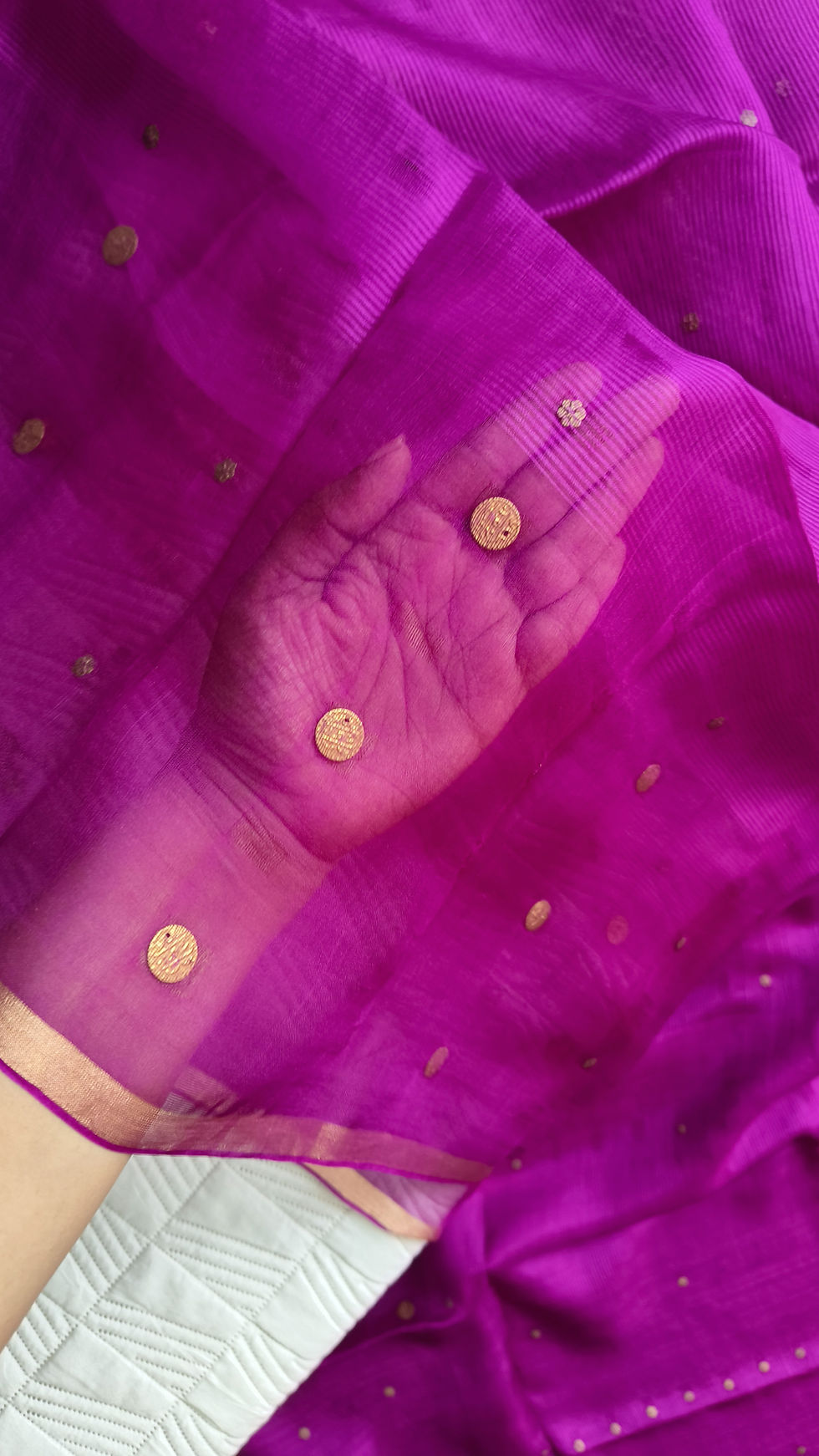 Thumbnail: Premium Muslin Silk Jamdani Saree - Purple