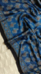 Indigo Ajrakh Modal Silk Saree