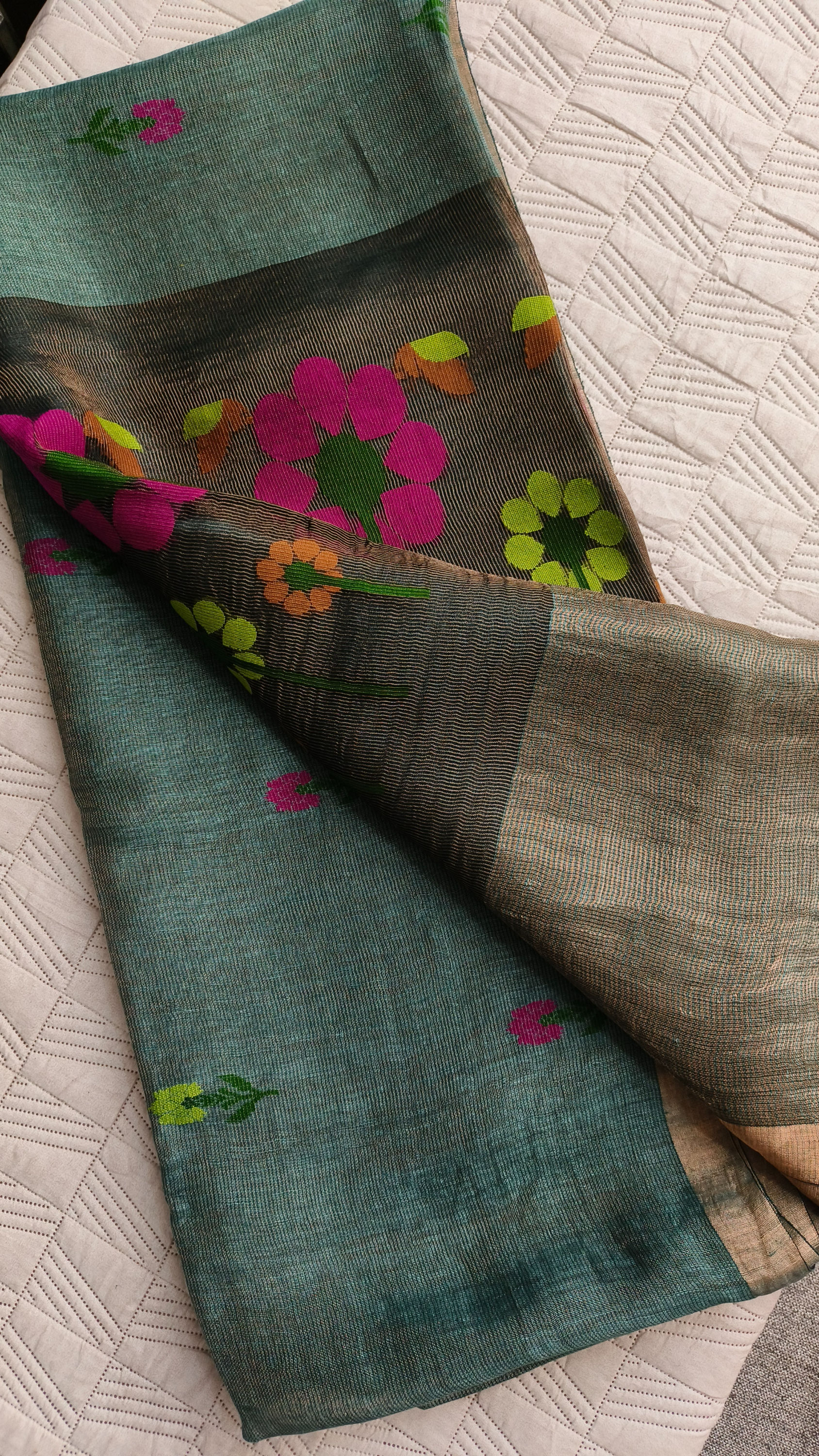 Handloom Tissue Silk Linen Saree