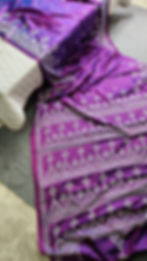 Handcrafted Kutch Work Hand work silk saree in dual tone