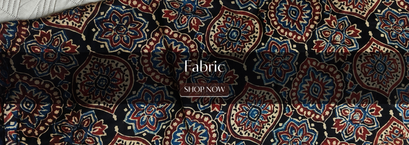 Pure ajrakh handblock printed fabric made using natural dye