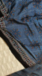 Pure ajrakh modal silk saree indigo