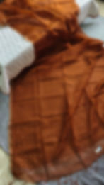 Pure Muslin Silk Saree – Rust