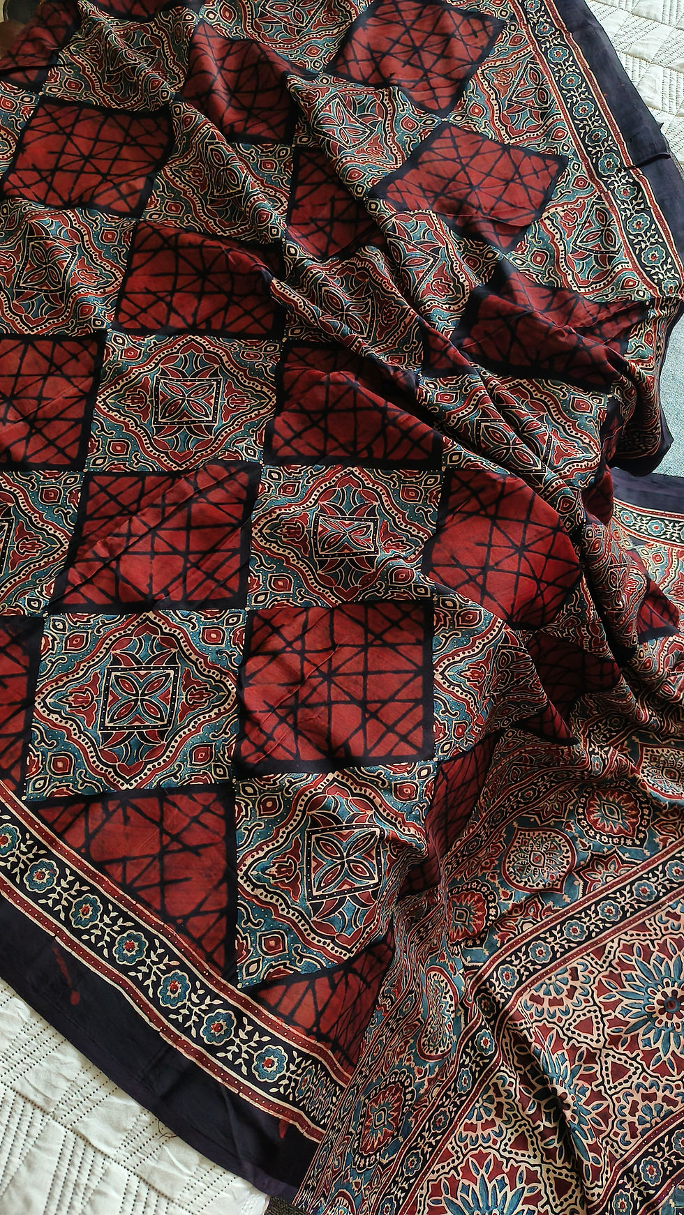 Thumbnail: ajrakh saree