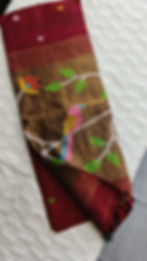 Premium Linen Paithani Pallu Jamdani Saree