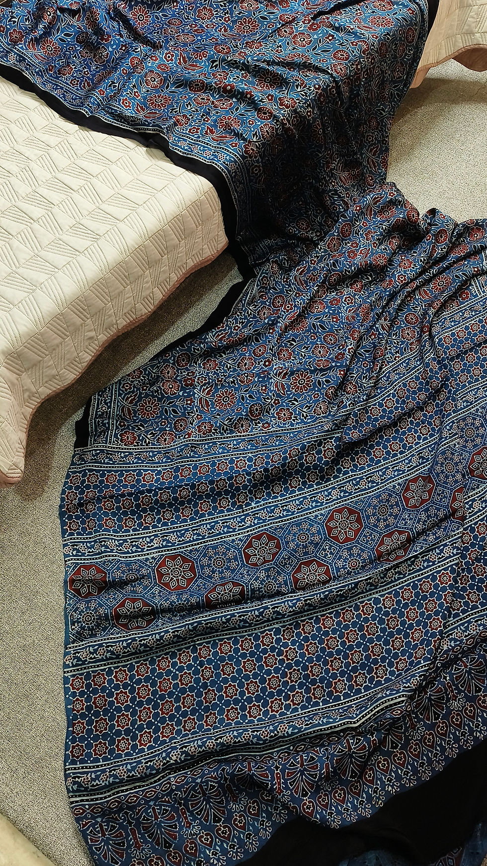 Thumbnail: Ajrakh Indigo Modal Silk Saree
