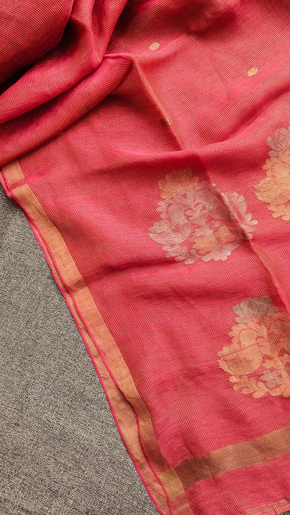 Thumbnail: Handloom Tissue Silk Linen Saree