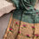 Thumbnail: Handwoven tissue silk linen saree with lotus buti motifs