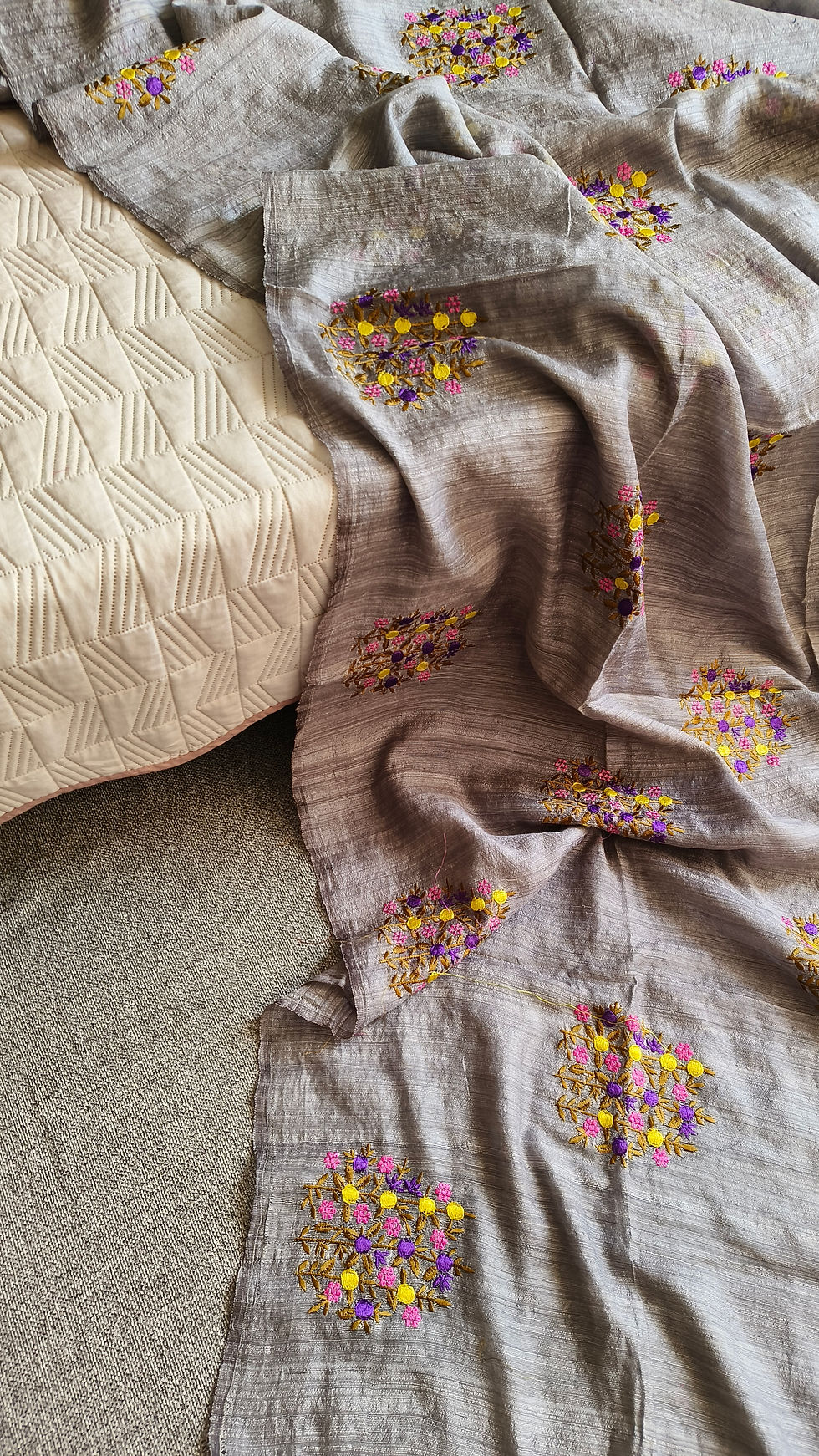 Thumbnail: Matka Silk Embroidery Saree