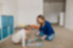Mother playing with toddler